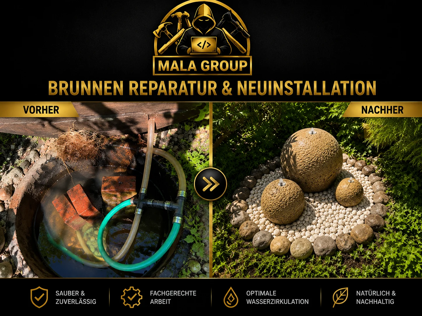 Brunnen Reparatur und Neuinstallation Projekt von Mala Group