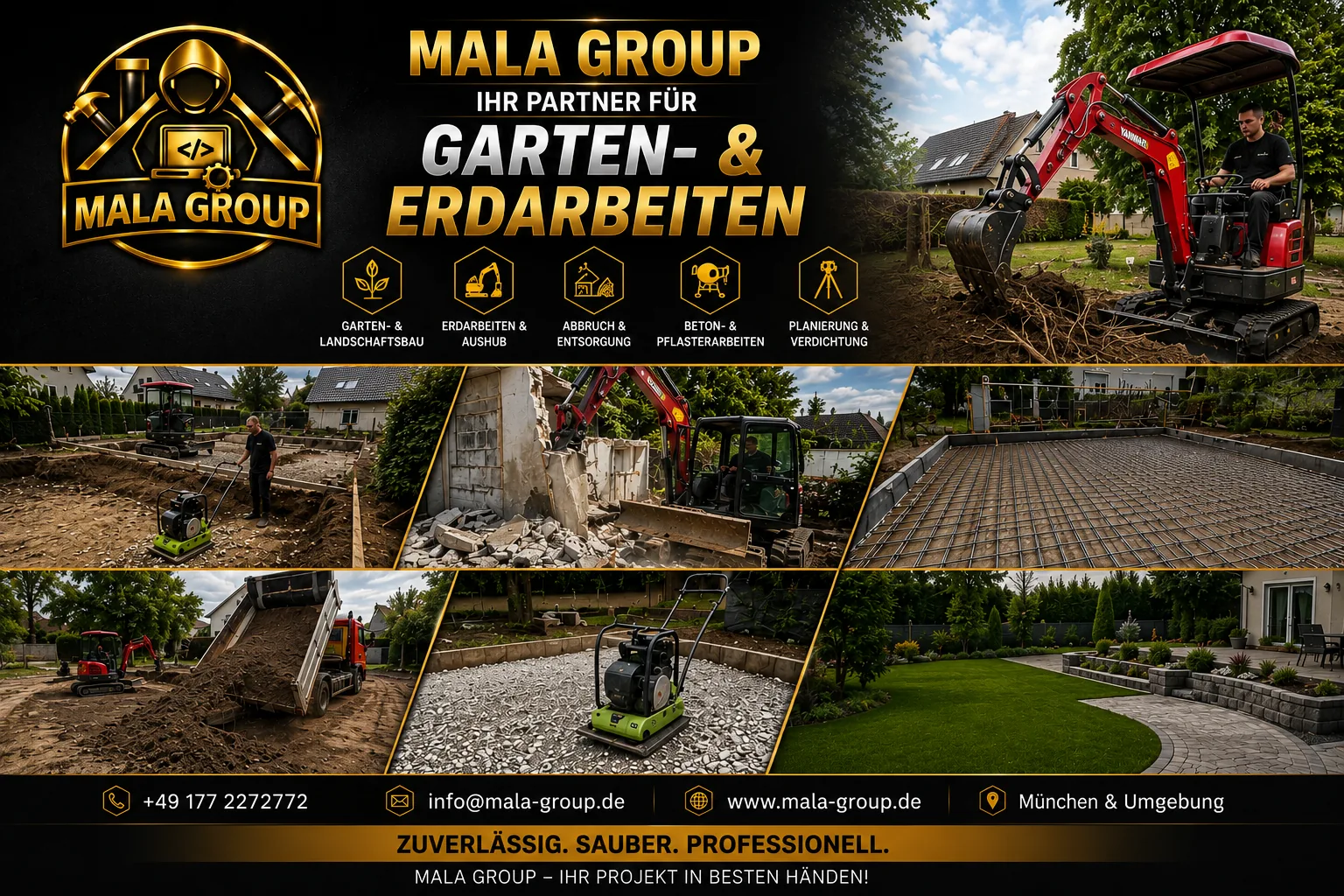 Garten-, Erd- und Fundamentarbeiten von Mala Group