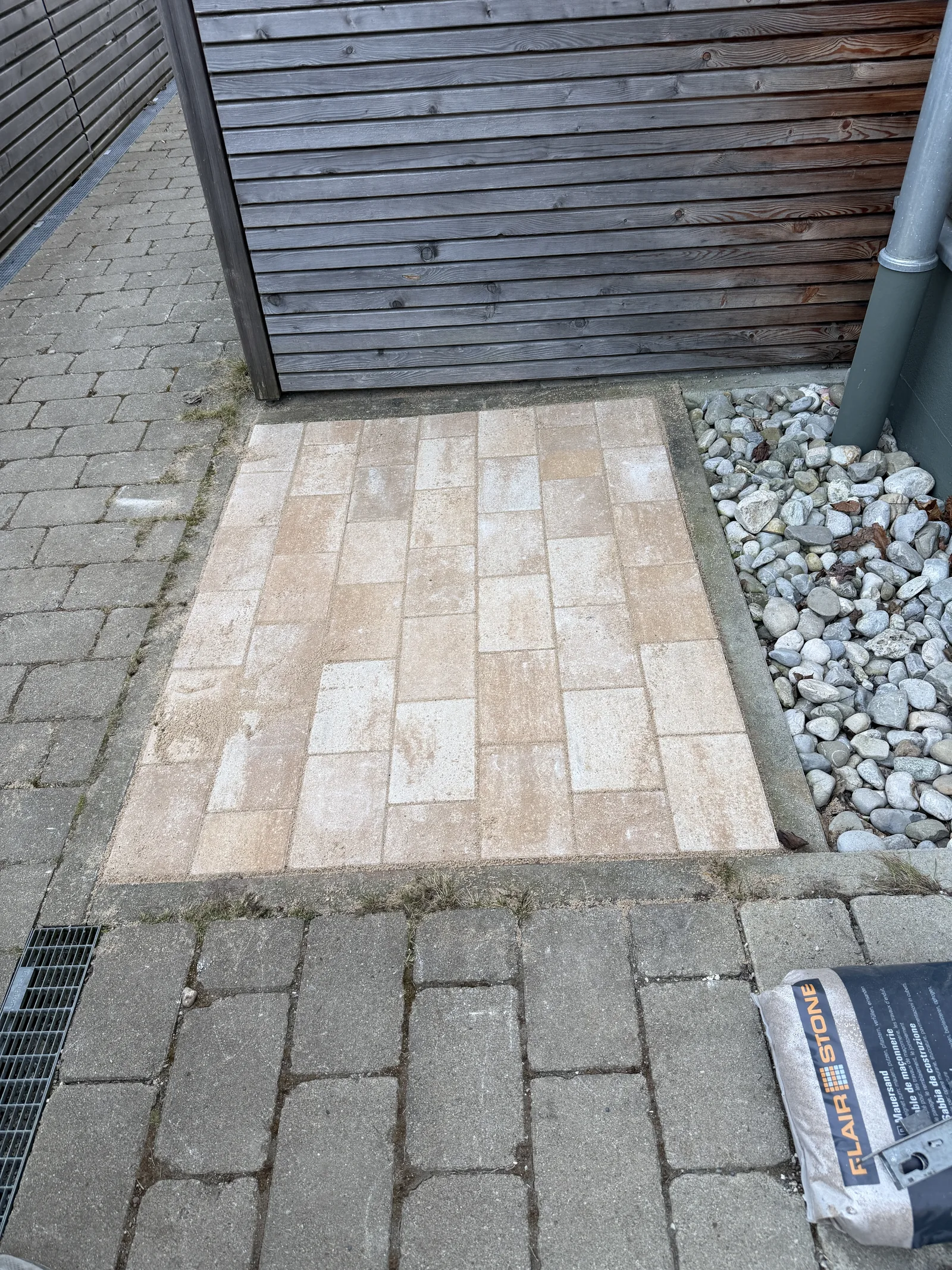 Fertig verlegte Pflasterfläche